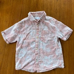 Zara kids linen button down Hawaiian shirt